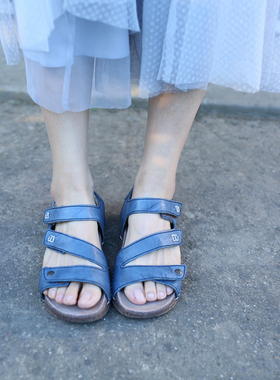 软底宽楦 鞋面可调节 足弓支撑 RIEKER 61402 春夏厚底软底凉鞋