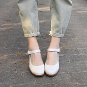 太好穿啦 软底中跟玛丽珍女鞋 宽楦跟底一体德国KUFENBERG 6215