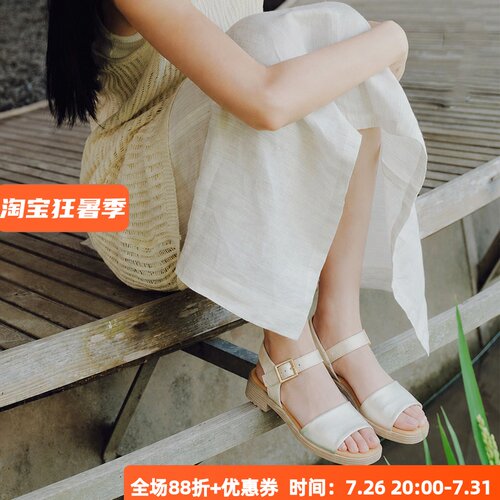 深度加宽金属感真皮凉鞋女 嘉宝GABOR 82.814 软底舒适粗跟凉鞋