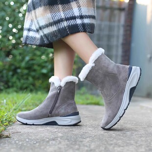 防水 宽楦 防滑底中跟 嘉宝 GABOR 56.882 羊毛里真皮中跟雪地靴