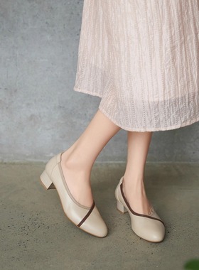 文艺复古 宽楦柔软德国KUFENBER5365 5328 中跟单鞋无声宽脚能穿