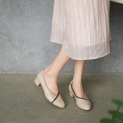 文艺复古 宽楦柔软德国KUFENBER5365 5328 中跟单鞋无声宽脚能穿