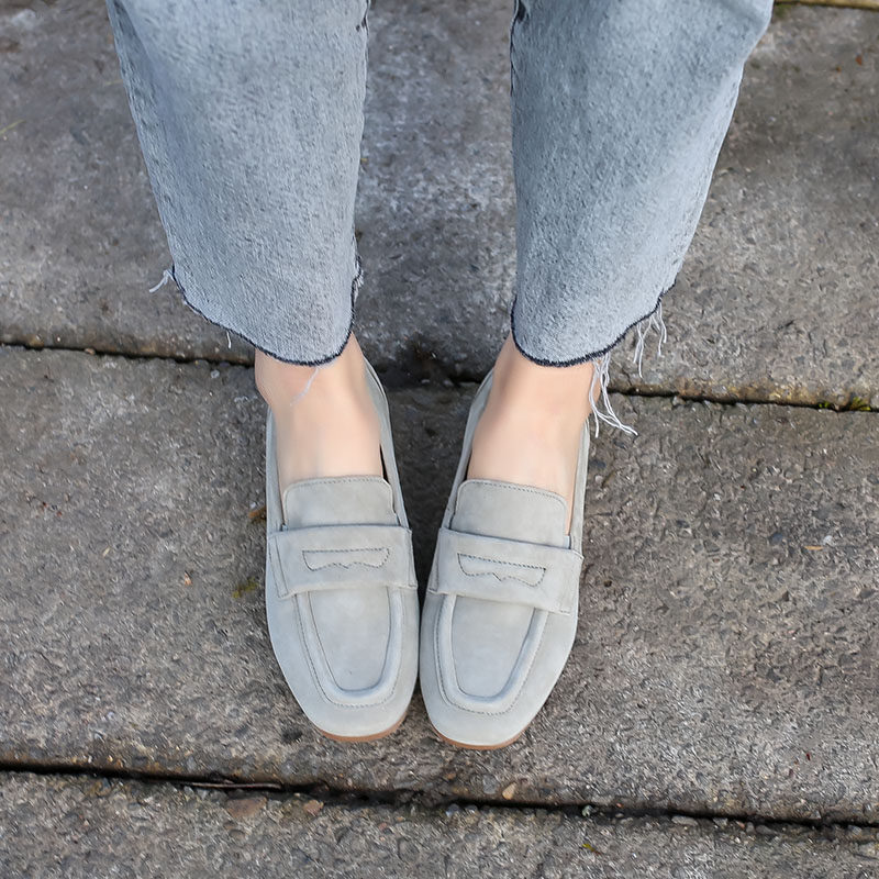 狠舒适德国宽楦女鞋嘉宝gabor 22.424软垫软底软皮低跟圆头乐福鞋