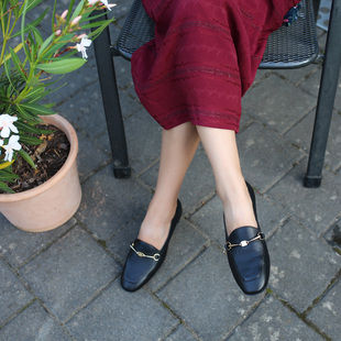 131762 131760 友高HOGL 里外全皮低跟乐福鞋 女鞋 NOS 软底舒适