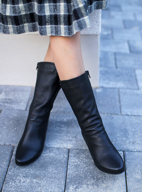 很软 绒里 宽楦 跟底一体德国KUFENBERG 7843修身版型真皮中靴