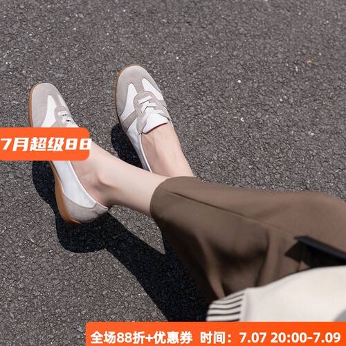 宽楦软底 舒适透气  舒适德国KUFENBERG 2172松紧鞋带低跟女鞋