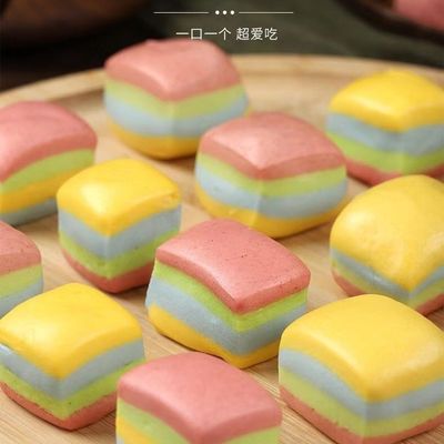 四色卡通小馒头儿童蔬菜包子早餐食品营养儿童纯手工果蔬馒头点心