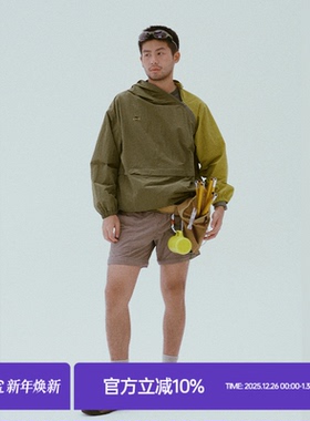 MilkShot 拼色斜拉链连帽卫衣男 秋季户外机能防风宽松休闲外套