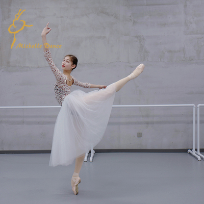 MichelleDance中袖蕾丝打底芭蕾上衣冷气衫花神的苏醒白色黑色