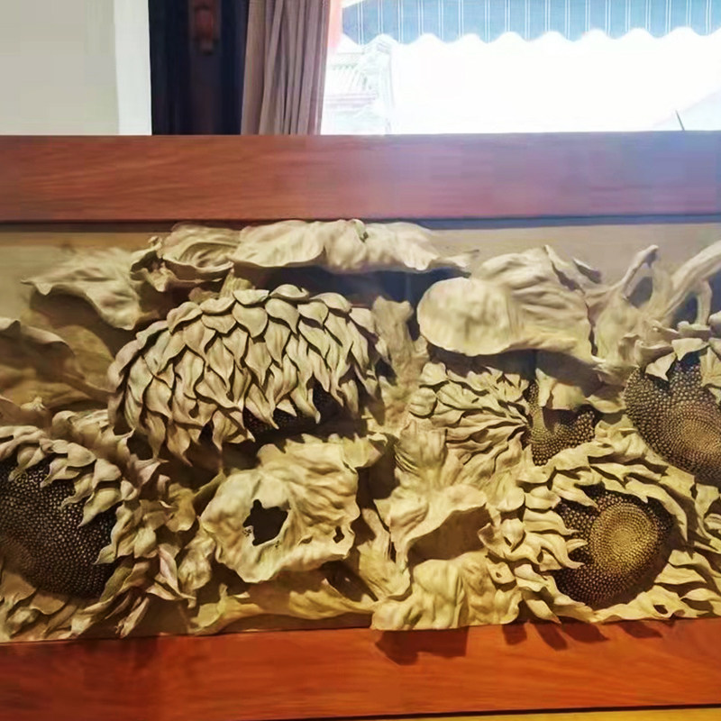 多子多福,蒸蒸日上,纯手工木雕工艺品,剑川木雕挂屏装饰,背景