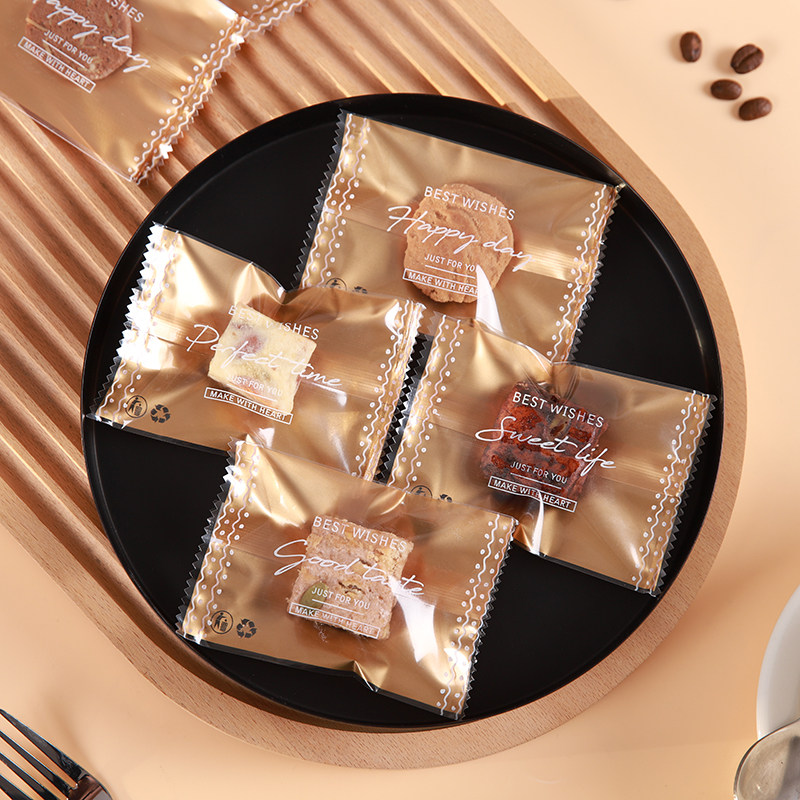 轻奢雪花酥包装袋独立小机封袋曲奇饼干牛轧糖果单独袋子烘焙专用