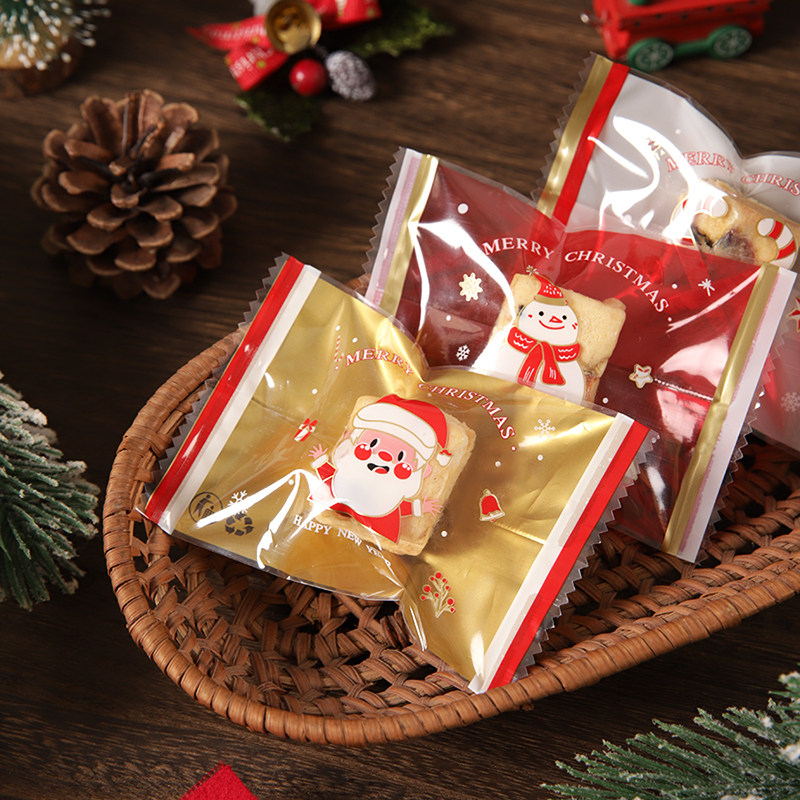 圣诞雪花酥单独小包装袋礼物糖果零食太妃糖曲奇巧克力饼干包装袋