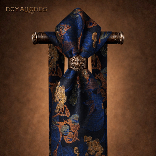 Royallords色织真丝商务花纹领带
