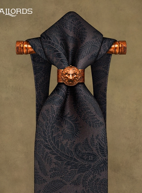 尾隼 咖黑色鸢觿花纹刺绣绅士复古领带商务男正装休闲真丝礼盒