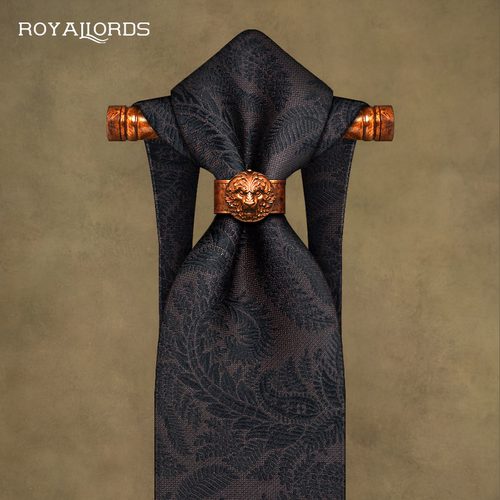 Royallords色织真丝复古花纹领带