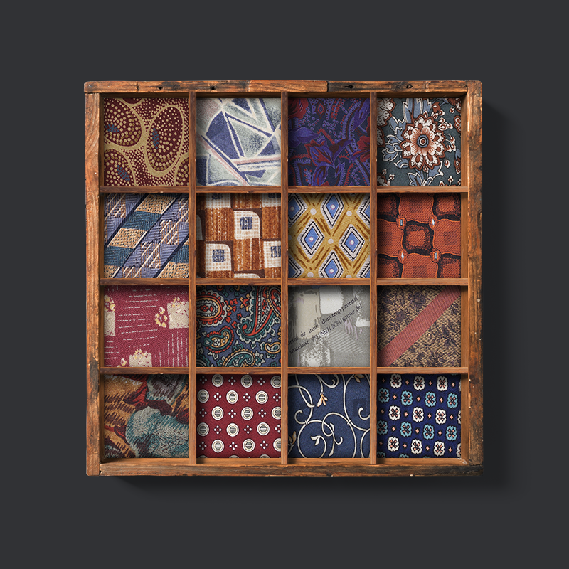 【X3】格子条纹复古领带男士正装商务休闲花纹高端中古真蚕丝礼盒