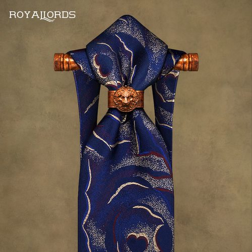 Royallords色织真丝商务花瓣领带