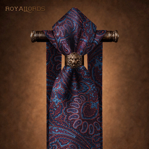 Royallords色织真丝商务红色领带