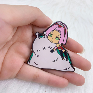 火影忍者手办春野樱金属徽章可爱卡通动漫小樱胸针包包装饰品别针