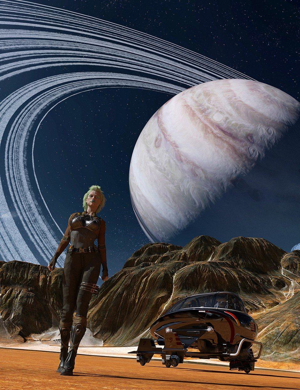 科幻星球hdri背景环境贴图hdr外星球天空背景宇宙天空星球光环圈