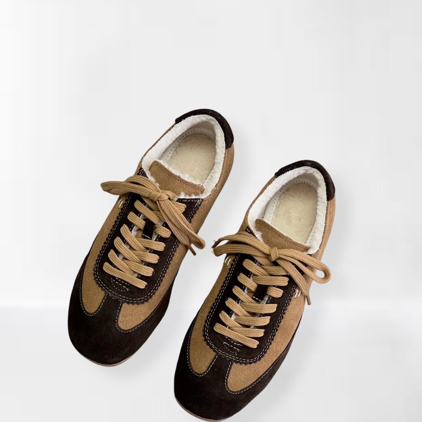 复古保暖 羊毛 拼接工艺舒适复古德训欧美休闲运动文艺女鞋6006