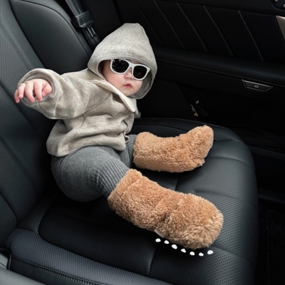 宝宝袜子冬加厚不勒腿儿童地板袜防滑隔凉小月龄加绒保暖护腿袜套