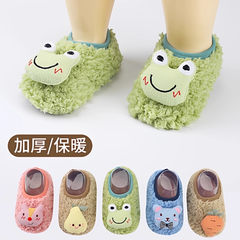 婴儿地板鞋袜防滑袜宝宝学步袜加绒加厚袜儿童袜套冬室内保暖鞋袜
