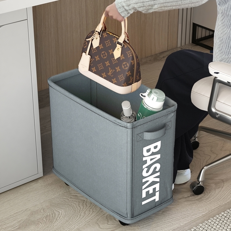 办公室好物桌下收纳书包置物架带滑轮可折叠宿舍零食工位放包神器