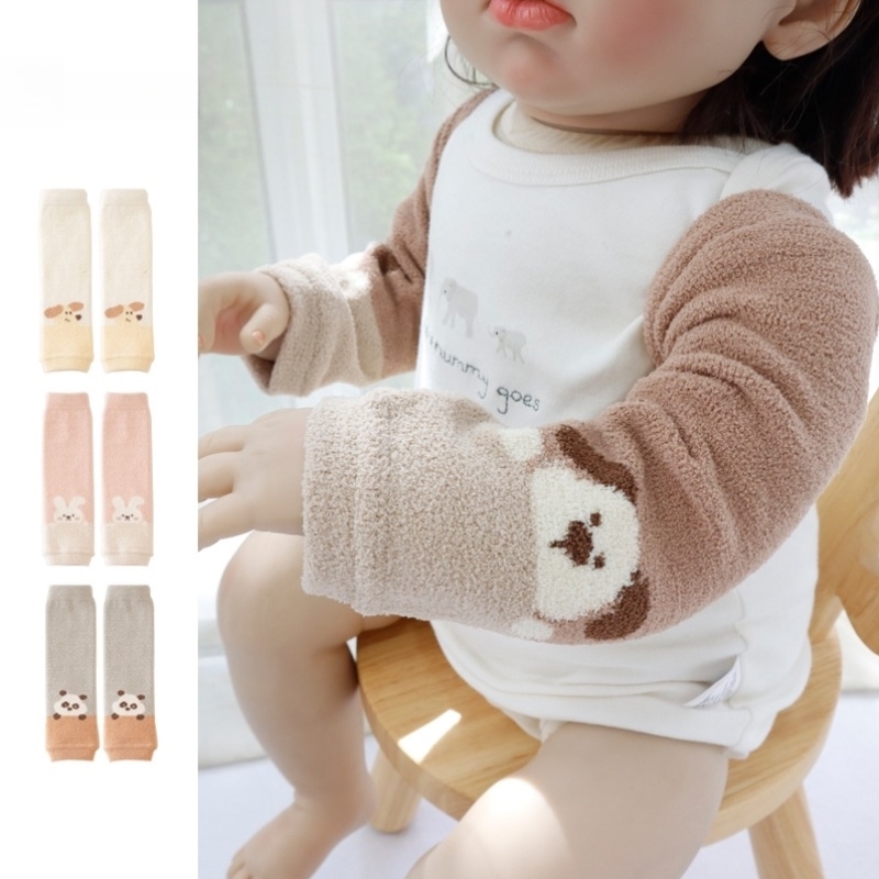 宝宝袖套秋冬季加绒珊瑚绒保暖防冻婴幼儿护胳膊婴儿睡觉护手臂套