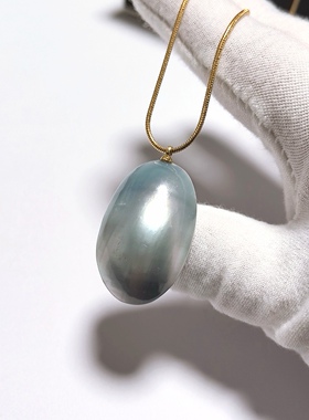 D1275# 天然海水马贝吊坠锁骨链32*20*9.3mm 配S925银镀金项链