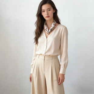 马年开运 香槟色小马阵列图 真丝小方巾100桑蚕丝 HANLU