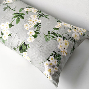 超重磅重工提花抹茶绿蔷薇双面重磅丝棉枕套 单只 HANLU
