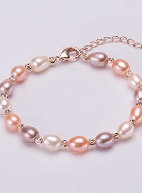 天然淡水养殖真珍珠手链韩版学生简约款闺蜜手链网红饰品精美首饰