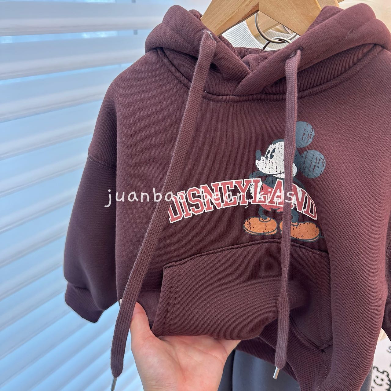 【加绒】米奇字母连帽卫衣 韩系儿童套头衫童装长袖撞色圆领款