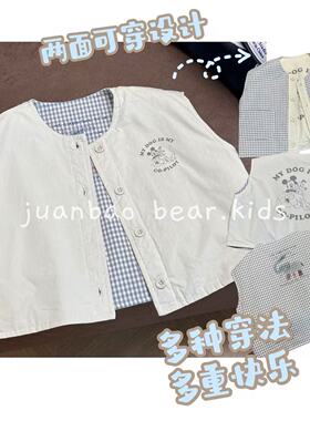 韩系双面卡通马甲背心韩版男童女童休闲2025秋冬上新品质童装
