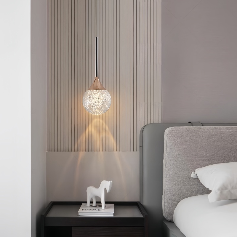 网红床头吊灯气泡轻奢水晶小吊灯