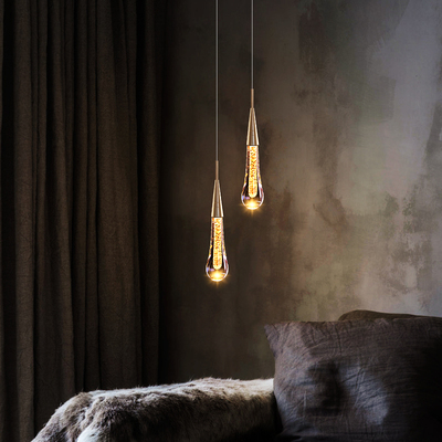 个性水晶灯饰卧室床头水滴小吊灯
