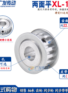 同步轮XL14齿 AF型同步皮带轮 槽宽11两面平同步轮内孔4/5/6/6.35