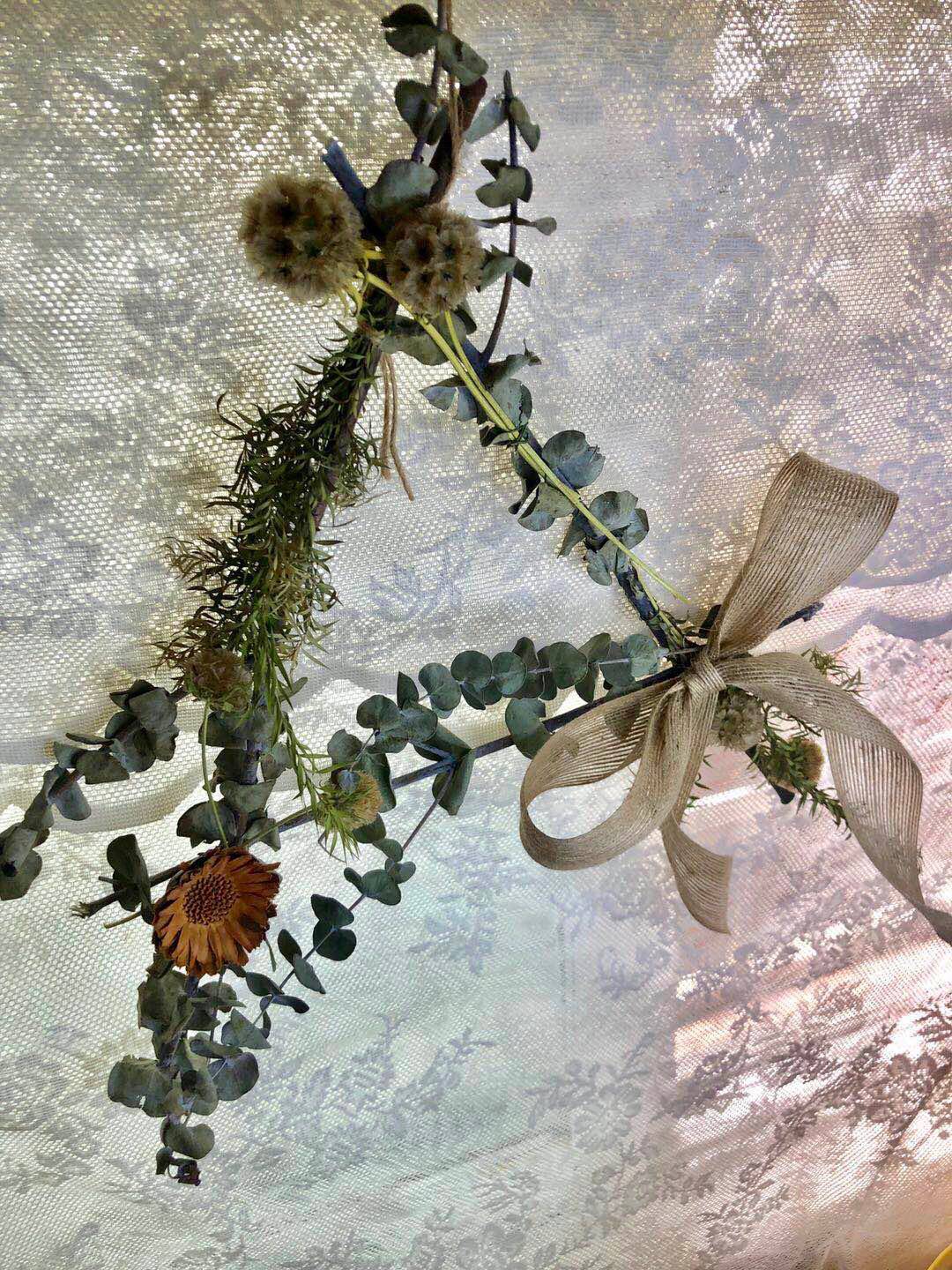 a型森系优雅朴质乡村干花摆件尤加利木太阳风车果拍摄背景装饰花