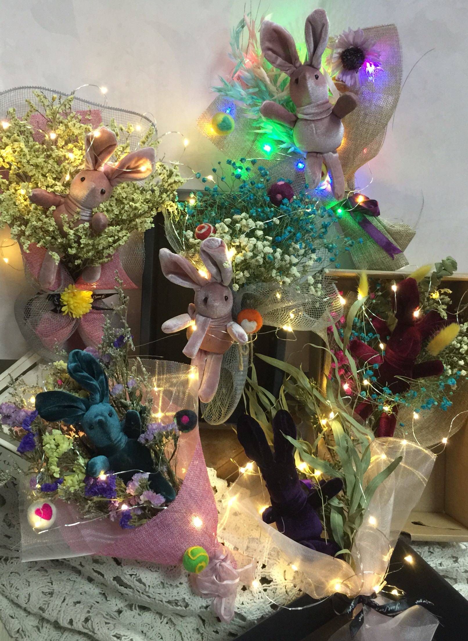 少女心许愿灯兔子干花束ins永生花礼盒闺蜜情人生日毕业礼物原168