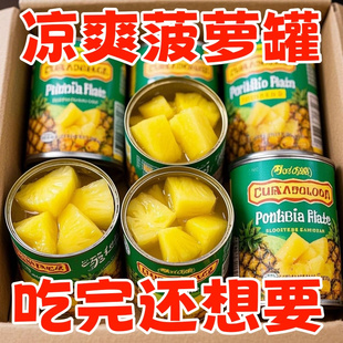 新鲜菠萝罐头一整箱商用糖水水果罐头烘焙铁罐装果汁菠萝干