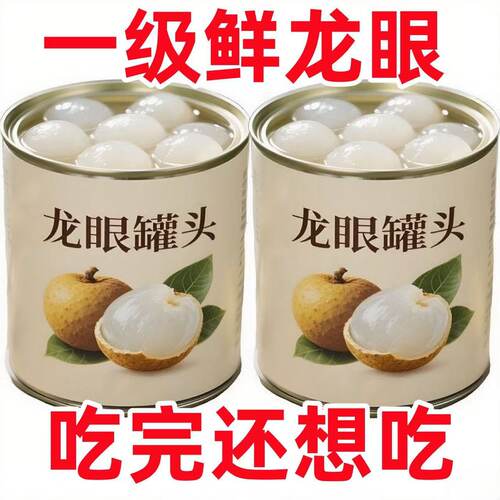 恒星新鲜糖水龙眼罐头食品312g夏季整箱水果荔枝罐头本地产