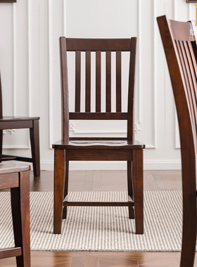 骑士椅 高靠背餐椅现代简约全实木椅子美式乡村家用白蜡木