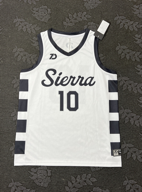 EYBL联赛贾里德美式窄肩短款白色球衣定制高中大学生训练运动背心