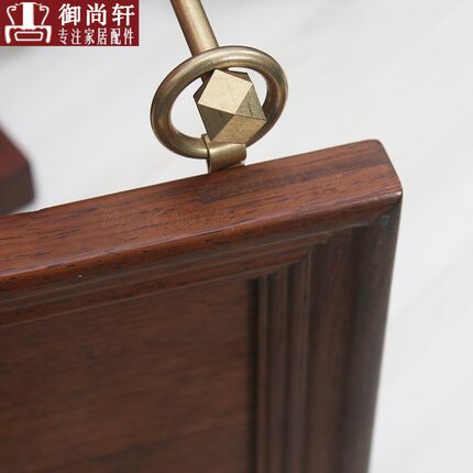 黄铜圆环挂扣相框牌匾装饰固定挂环仿古中式画框挂匾托铜挂钩铜钉