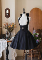 【 Forest Ode 】 Forest Wardrobe's original retro fishbone halter skirt is elegant and classic for autumn thumbnail 6