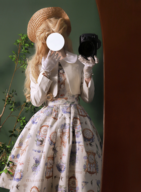 【永恒回响】森林衣橱原创印花优雅复古典CLA春连衣裙外套lolita