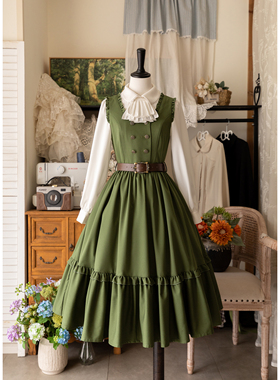 【小庄园】森林衣橱原创春CLA复古典优雅JSK无袖连衣裙lolita衬衣