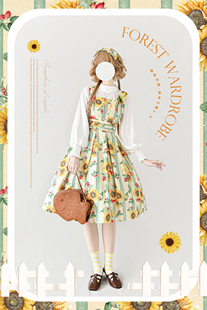 【森林之筐2.0】原创花柄秋冬复古典CLA无袖优雅连衣裙lolita内搭