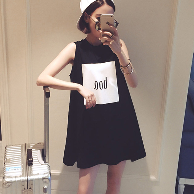 maternity dress Summer wear Korean Edition pure cotton pregnant woman vest Dress Mid length version Easy Large Sleeveless T-shirt dressin the Maternity/Maternal supplies/Nutrition , Maternity , T-shirt  category - from Buy2taobao.com to provide professional Taobao agent buy service